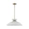 Nuvo Perkins 1-Light Medium Pendant - Matte White with Burnished Brass 60/7464 - alternate 1